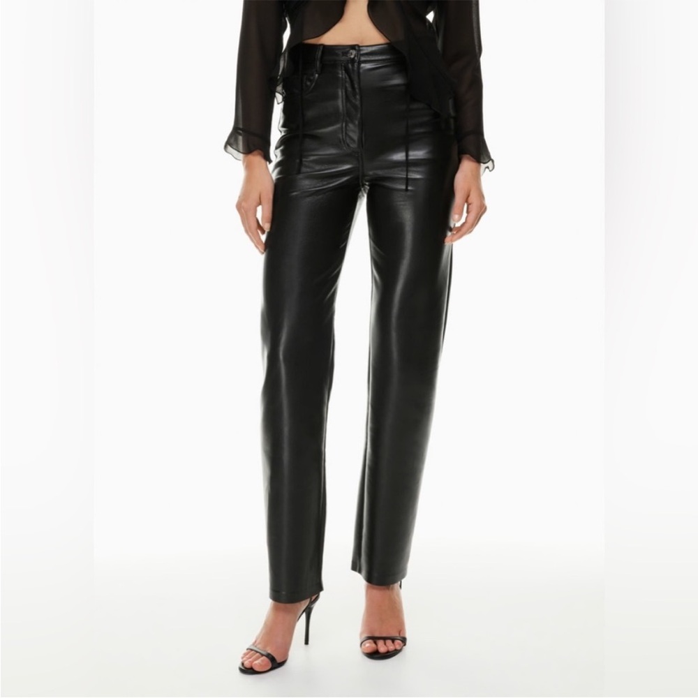 Wilfred Black Leather-Style Pant